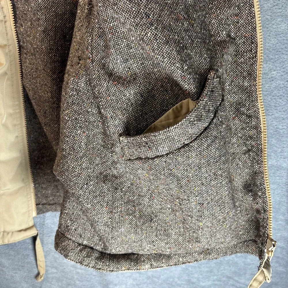 Vintage Chore Coat Tweed Lined Jacket 8/S Beige Big Pockets Farm‎ Warm